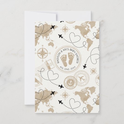 Travel Adventure Baby Dusche Danke Karte (Rückseite)