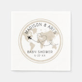 Travel Adventure Baby Dusche Napkins Serviette (Vorderseite)