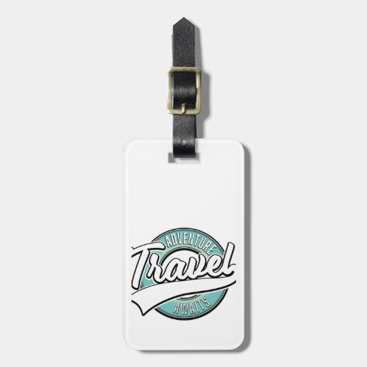 Travel Adventure erwartet Vintages Logo Gepäckanhänger (Vorderseite vertikal)