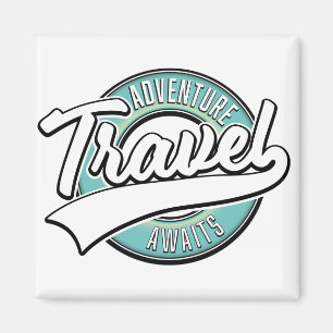 Travel Adventure erwartet Vintages Logo Magnet