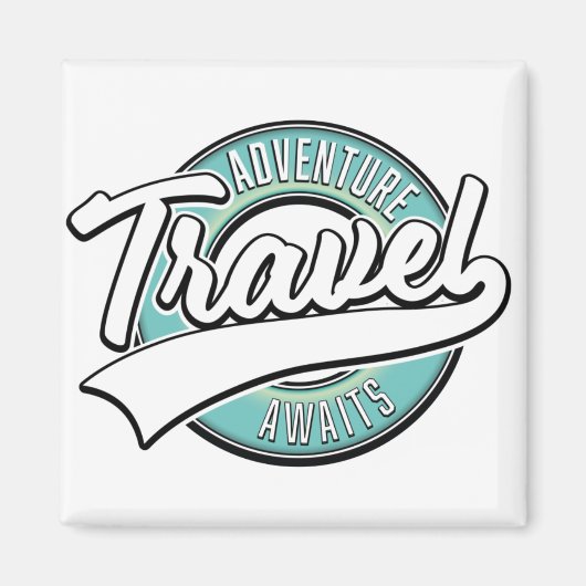 Travel Adventure erwartet Vintages Logo Magnet (Vorne)