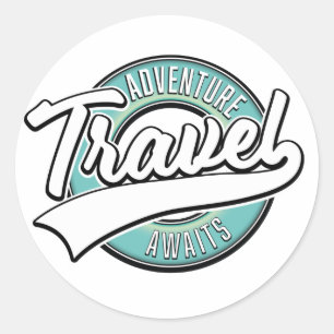 Travel Adventure erwartet Vintages Logo Runder Aufkleber
