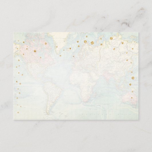 Travel Adventure Gold Baby Dusche Bringen Sie ein  Begleitkarte (Rückseite)