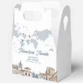 Travel Adventure World Map Airplane Baby Shower  Geschenkschachtel (Offen)