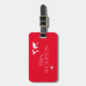 Travel Adventures Personalisiert Elegante Rot Gepäckanhänger (Vorderseite vertikal)