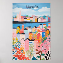 Travel Aesthetic Painting City Aarhus Danmark