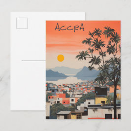 Travel Aesthetic Painting City Accra Ghana Postkarte