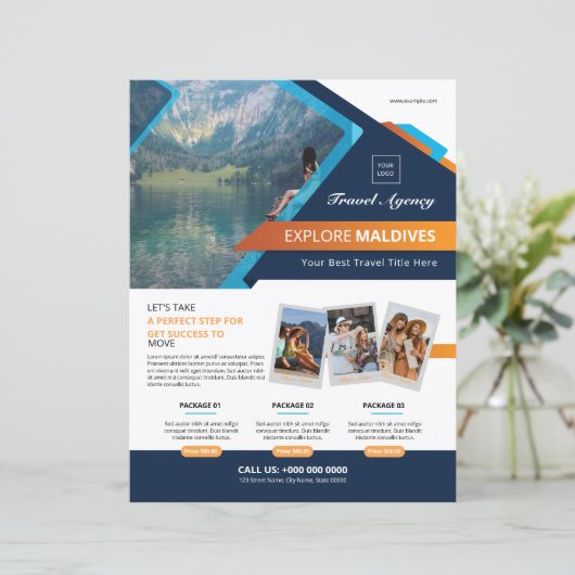 Travel Agency Flyer Template (Stehend Vorderseite)