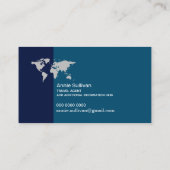 Travel Agent 2-Töne-blaues Flugzeug-Monogramm Visitenkarte (Rückseite)