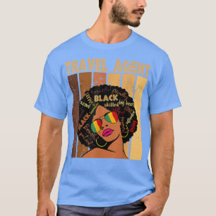 Travel Agent Afro Afro American Women Black T-Shirt