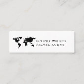 Travel Agent Business Card Weltkarte Mini Visitenkarte (Vorderseite)