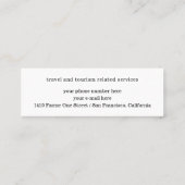 Travel Agent Business Card Weltkarte Mini Visitenkarte (Rückseite)