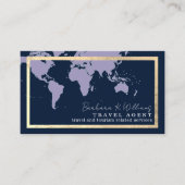 Travel Agent elegante dunkelblaue Visitenkarte (Vorderseite)