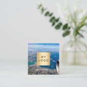 Travel Agent Foto QR Code Social Media Quadratische Visitenkarte (Stehend Vorderseite)