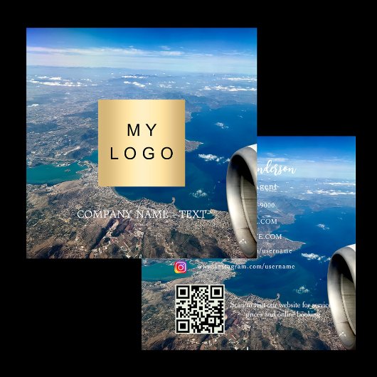 Travel Agent Foto QR Code Social Media Quadratische Visitenkarte