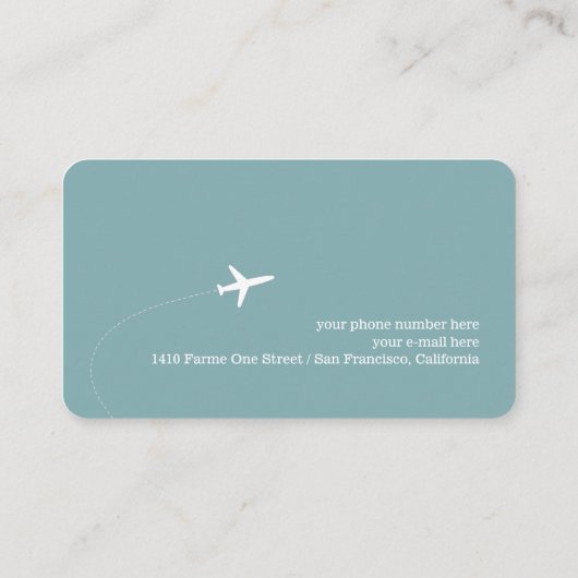Travel Agent grayish blue Telefonnummerkarte (Rückseite)