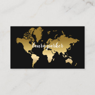 Travel Agent Imitate Gold Weltkarte Zielort Visitenkarte