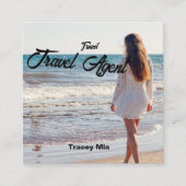 Travel Agent individuelle Name Quadratische Visitenkarte (Vorderseite)