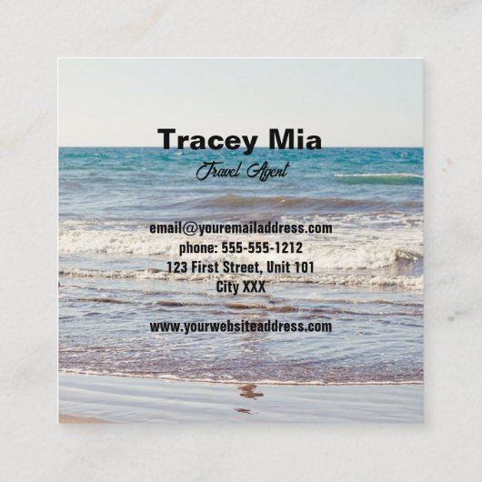 Travel Agent individuelle Name Quadratische Visitenkarte (Rückseite)