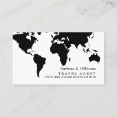 Travel Agent Modern Black White Business Card Visitenkarte (Vorderseite)