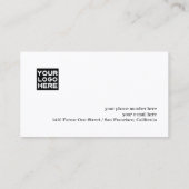 Travel Agent Modern Black White Business Card Visitenkarte (Rückseite)