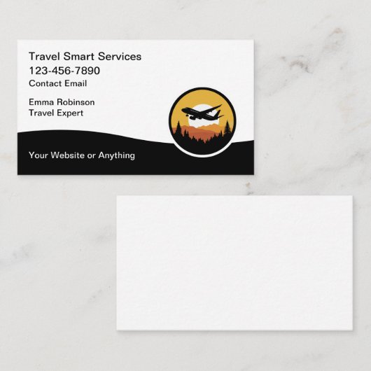 Travel Agent Moderne Emblem Business Cards Visitenkarte (Vorne/Hinten)
