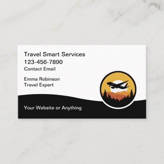 Travel Agent Moderne Emblem Business Cards Visitenkarte (Vorderseite)