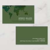 Travel Agent Moderne, grau-grüne Visitenkarte (Vorne/Hinten)