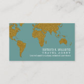 Travel Agent Moderne staubfreie, aquamarin-blaue V Visitenkarte (Vorderseite)