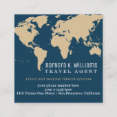 Travel Agent Moderne Visitenkarte mit Weltkarte (Vorderseite)