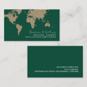 Travel Agent Oversized Map Green Visitenkarte (Vorne/Hinten)