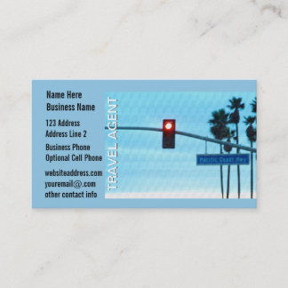 Travel Agent Pacific Coast California Highway Sign Visitenkarte