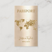 Travel Agent Passport World Map Boarding Pass Visitenkarte (Vorderseite)