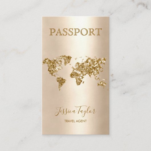 Travel Agent Passport World Map Boarding Pass Visitenkarte (Vorderseite)