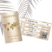 Travel Agent Passport World Map Boarding Pass Visitenkarte