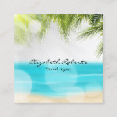 Travel Agent Tropical Beach Quadratische Visitenkarte (Vorderseite)
