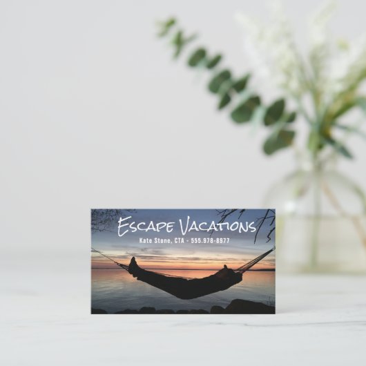 Travel Agent Vacacation Business Card Visitenkarte (Stehend Vorderseite)