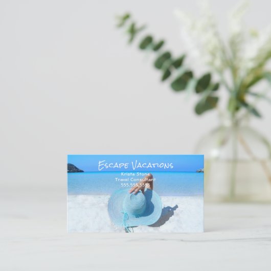 Travel Agent Vacacation Business Card Visitenkarte (Stehend Vorderseite)