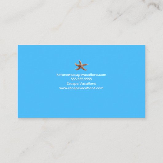 Travel Agent Vacacation Business Card Visitenkarte (Rückseite)