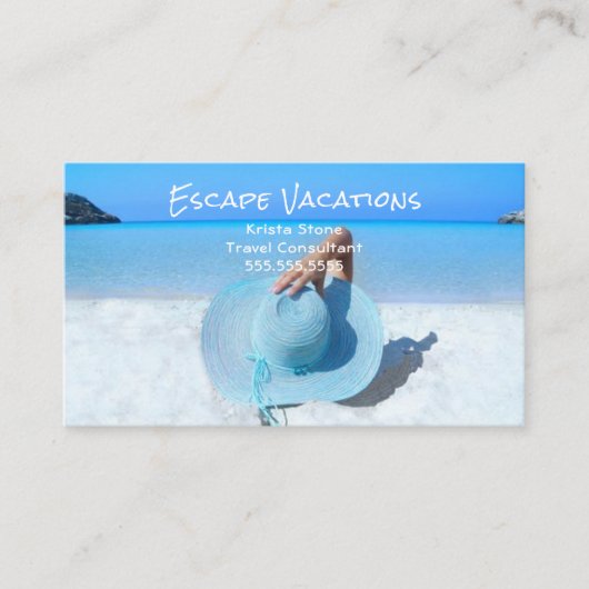 Travel Agent Vacacation Business Card Visitenkarte (Vorderseite)