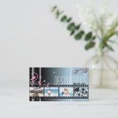 Travel Agent Wedding Film Photo Business Card Blue Visitenkarte (Stehend Vorderseite)