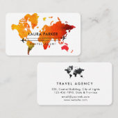 Travel Agent World Map Vacacation Services Paint Visitenkarte (Vorne/Hinten)