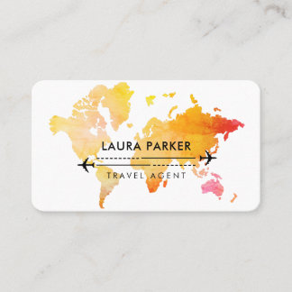 Travel Agent World Map Vacacation Services Paint Visitenkarte
