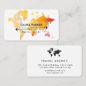 Travel Agent World Map Vacacation Services Paint Visitenkarte (Vorne/Hinten)