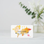 Travel Agent World Map Vacacation Services Paint Visitenkarte (Stehend Vorderseite)