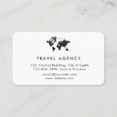 Travel Agent World Map Vacation Water Aquamarin Be Visitenkarte (Rückseite)