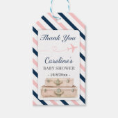 Travel Airplane Baby Shower Sprinkle neutrale Gefä Geschenkanhänger (Vorderseite)