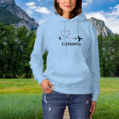 Travel Airplane & Heart Custom Location Hoodie