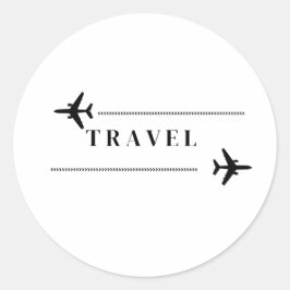 Travel airplane T-Shirt Runder Aufkleber