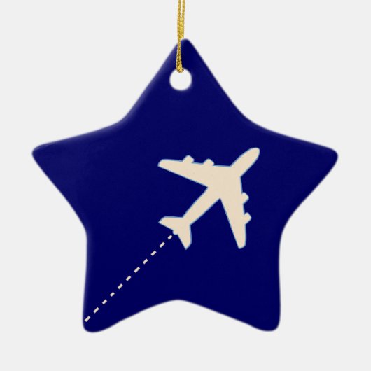 TRAVEL AIRPLANE WITH DOTTED KERAMIK ORNAMENT (Vorne)
